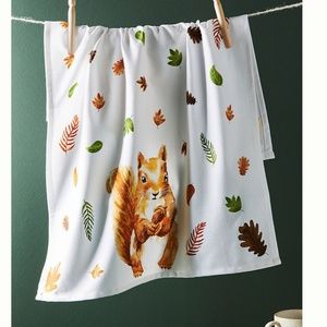 Sandy the Squirrel Boho Peasant Art Deco Hipster Hippie Chic Farm Dish Towel